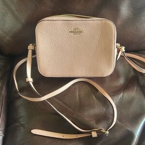 Coach Pink Crossbody Bag Pebbled Leather Adjustable Strap